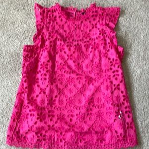 Perfect ruffle cap sleeve, eyelet top.